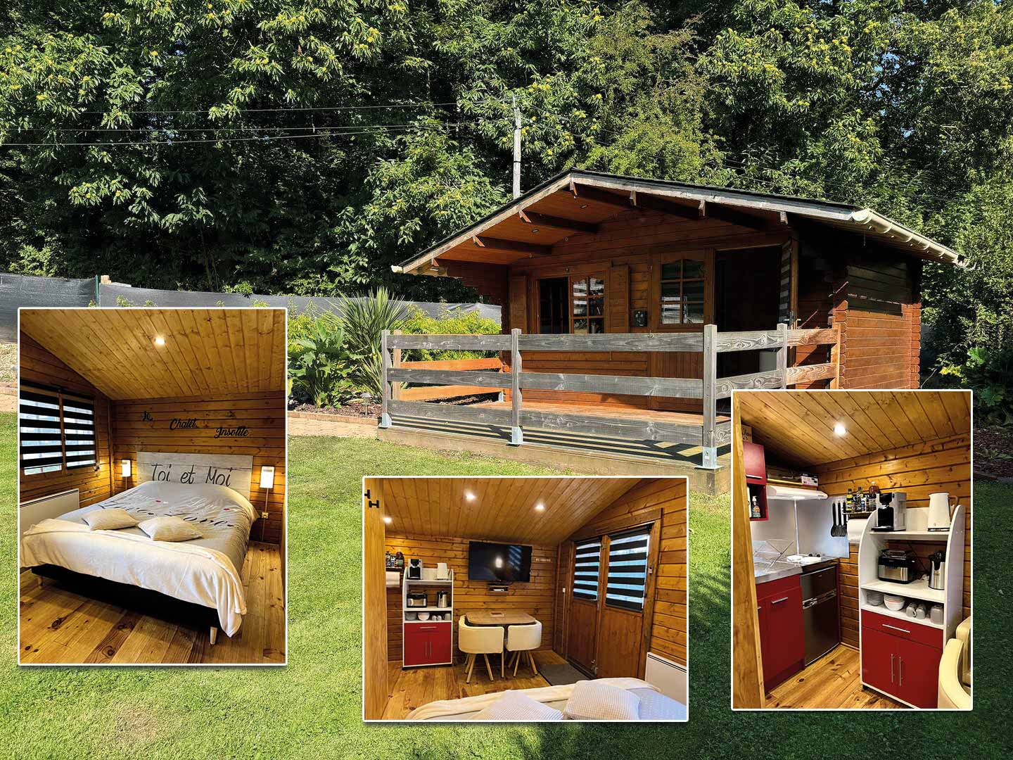 Le chalet insolite peut se louer en complément du 1er chalet ou indépendamment mais avec un minimum de 2 nuitées dans ce cas